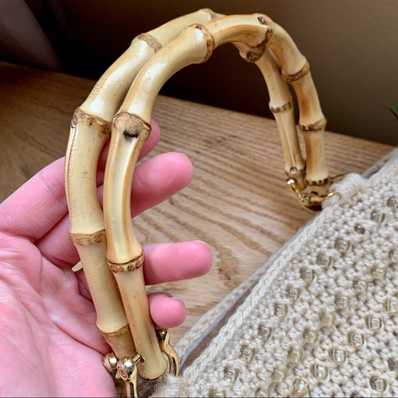 VINTAGE Woven Mini Beaded Boho Handbag Purse - Picture 4 of 10